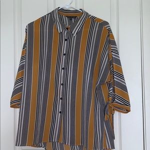 Striped collared blouse